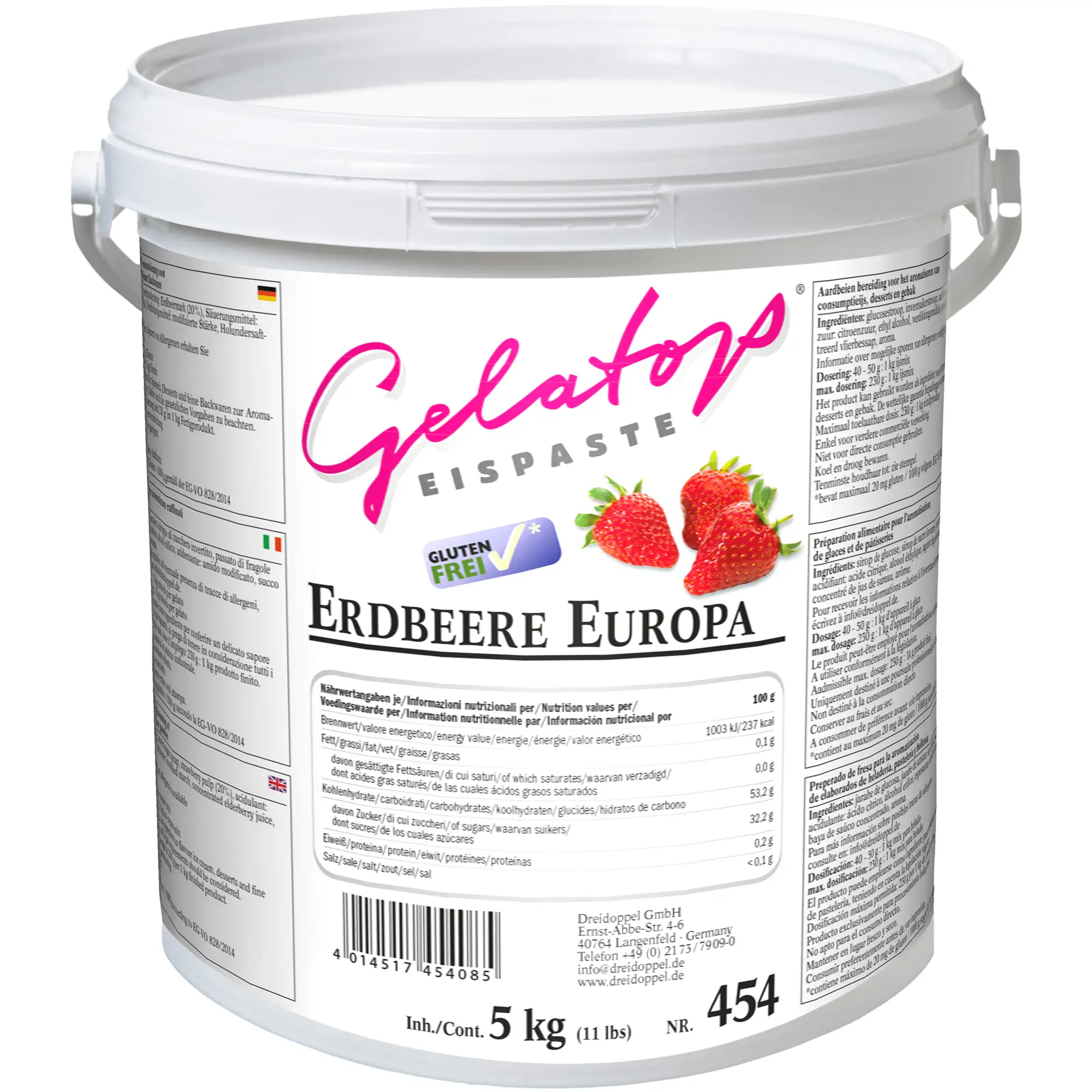 Dreidoppel Fruchtpaste Erdbeere Europa 5kg