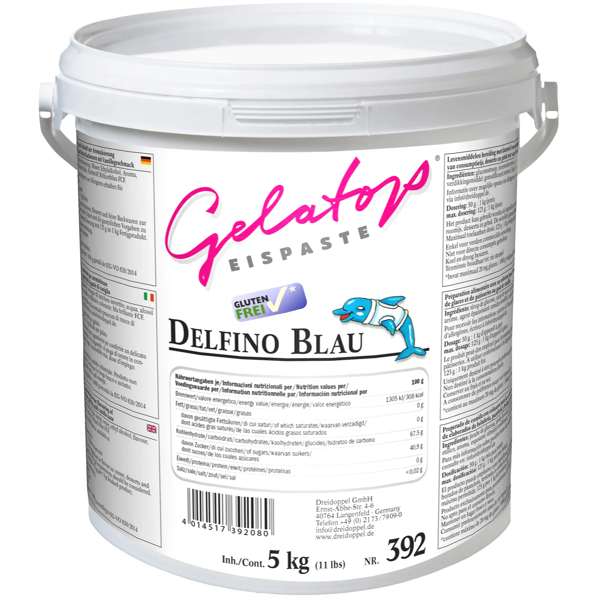 Dreidoppel Eispaste Delfino Blau 5kg