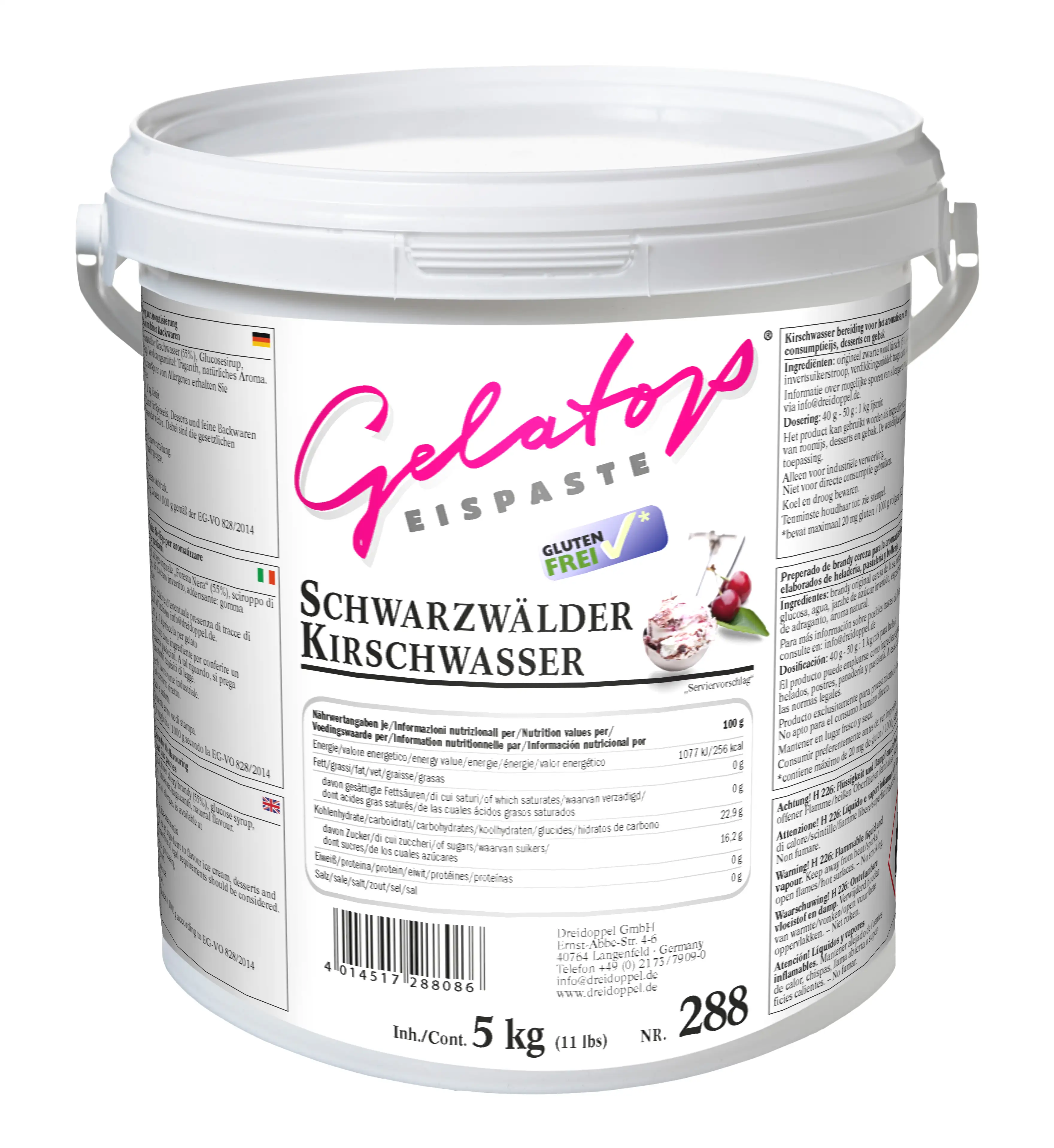 Dreidoppel Eispaste Schwarzwälder Kirschwasser 5kg