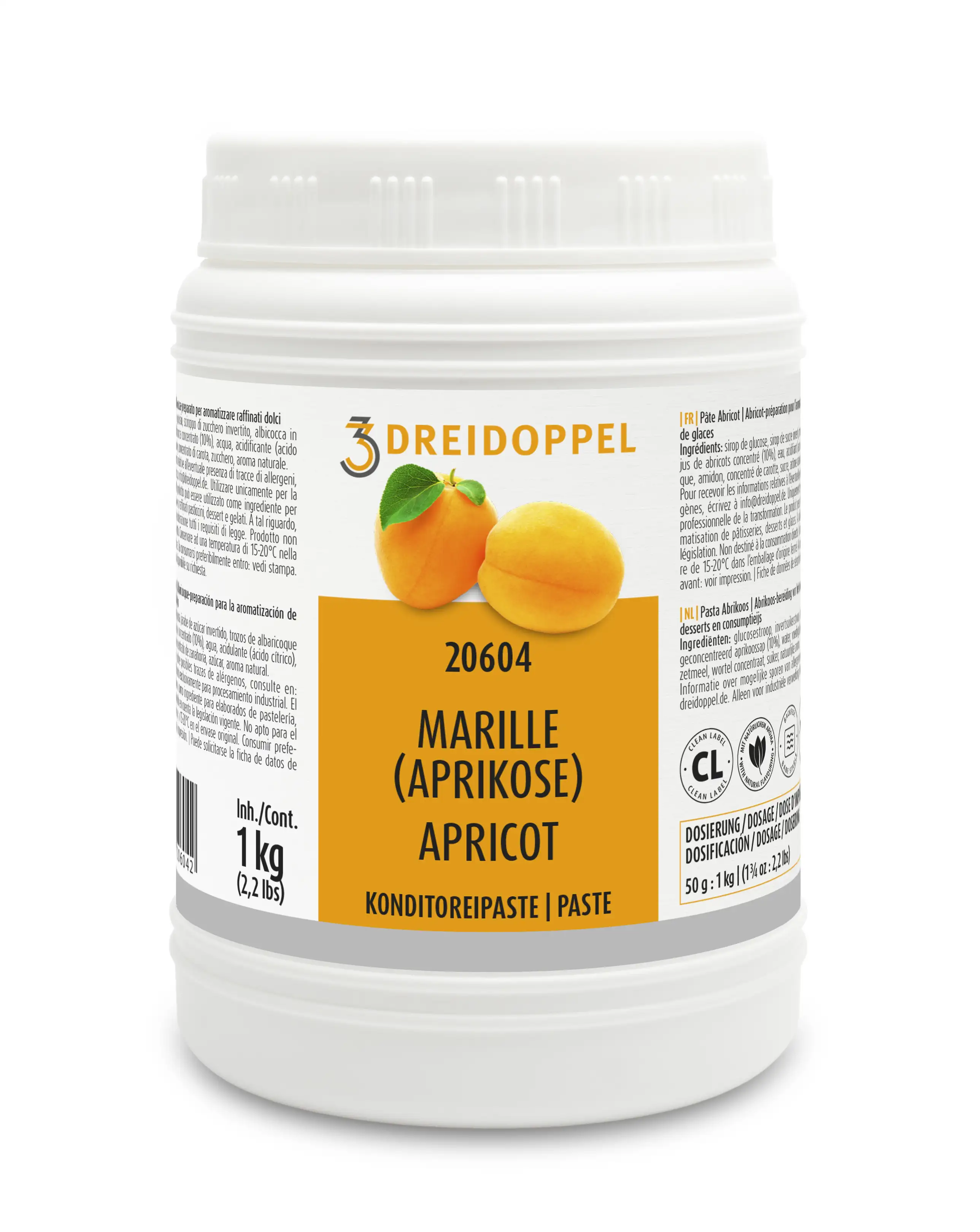 Dreidoppel Konditoreipaste Marille/Aprikose 1kg