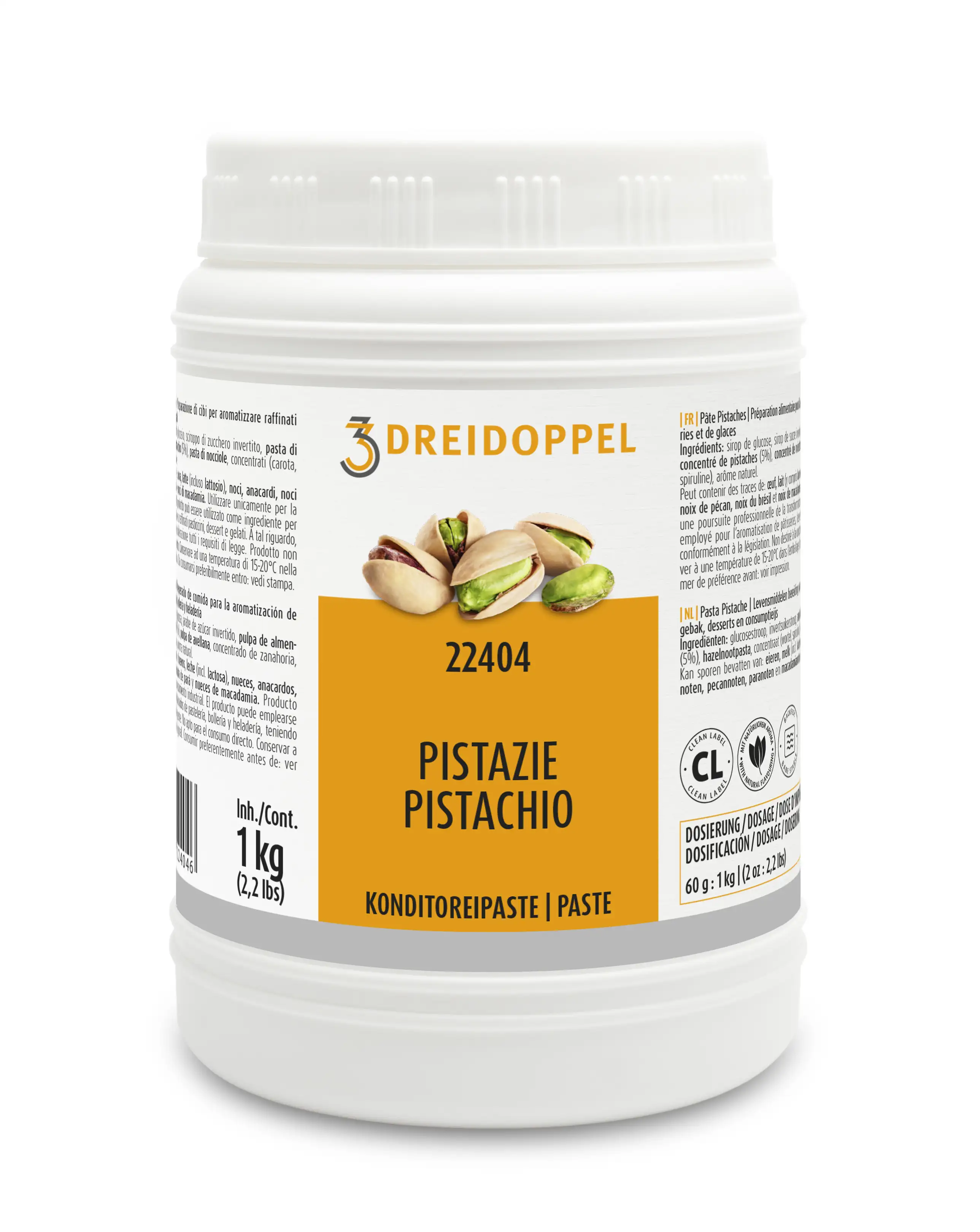 Dreidoppel Konditoreipaste Pistazie ohne Stücke 1kg