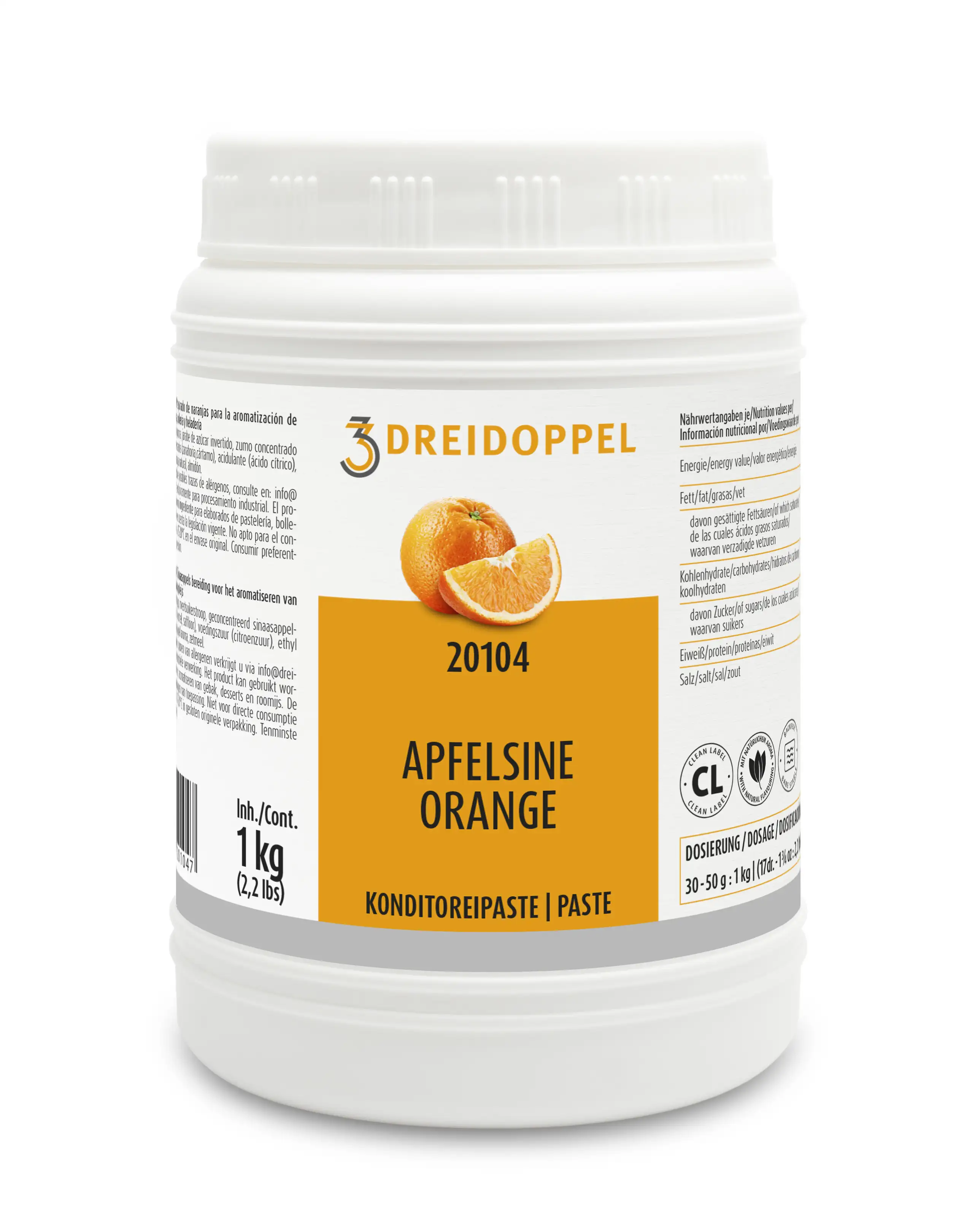 Dreidoppel Konditoreipaste Apfelsine (Orange) 1kg